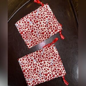 Valentine’s Day Gift TWO Brighton Red Heart Patterned Drawstring Bags